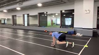 Core bear crawl with cone on your back