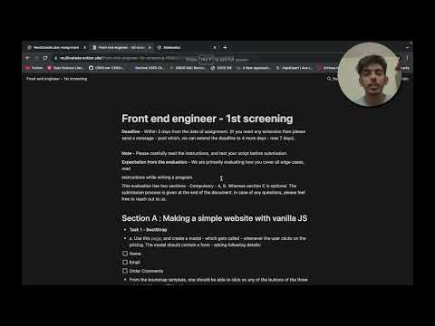 Next Growth Labs Assignment || Front-end Engineer || 1st Screening || Demo