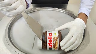 Nutella Ice cream rolls street food asmr ice cream - ايس كريم نوتيلا