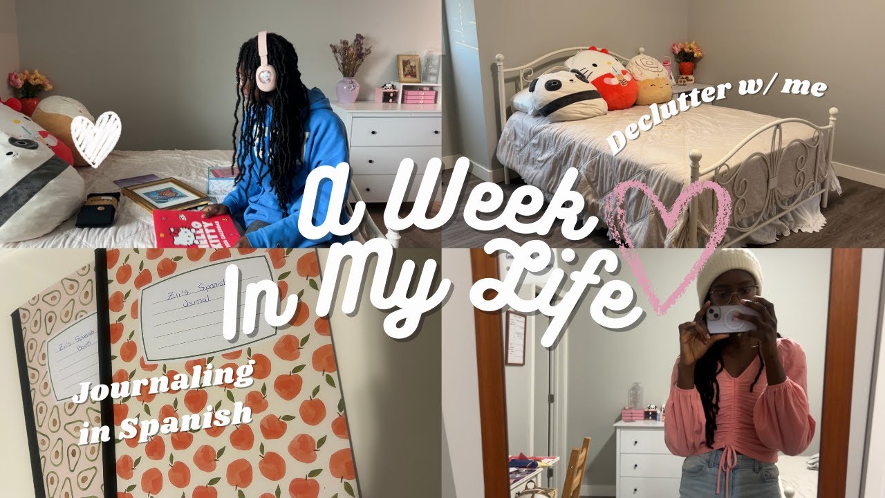 Vlog | Decluttering My Room 🧺💕| How I'm learning Spanish 🇲🇽✨