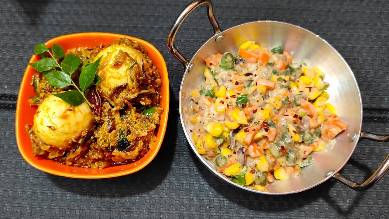 Sweet Corn with Veg and Egg with onion | Today's Lunch Prep