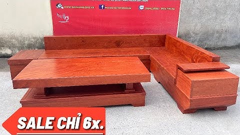 Bộ Sofa Góc Nguyên Khối Gỗ Hương Đá Có Sẵn Xưởng Đón Tết.
