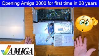 Opening for first time my Commodore Amiga 3000 in 28 years, it still has warranty seal