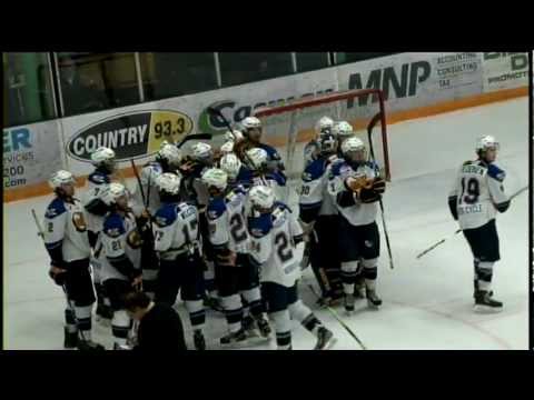 Scott Pooley - Game Tying/Winning Natural Hat Trick March 9 2013 (Fort McMurray Oil Barons)