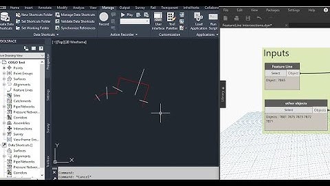 FeatureLine Intersections Points Civil 3d dynamo script