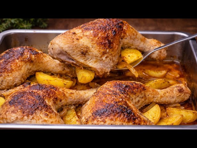 Супер сочни пилешки бутчета с картофи 🍗 Най-лесната и вкусна рецепта!