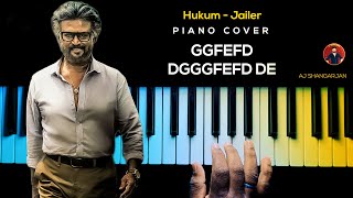 Hukum - Jailer Song Piano Cover with NOTES | AJ Shangarjan | AJS