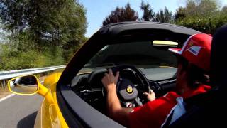 Right before the start of race weekend italian grand prix in monza,
fernando alonso wanted to try new 458 spider, which will be presented
at t...