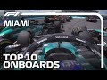 Stroll and norris collide and the top 10 onboards  2024 miami grand prix  qatar airways