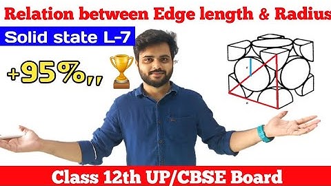 Relation between edge length and radius of atom|simple unit cell|Solid state L-7  class 12th