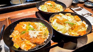 Amazing Katsudon Pork Cutlet and Tempura Rush Udon Noodles In Hyogo | Japanese Street Food