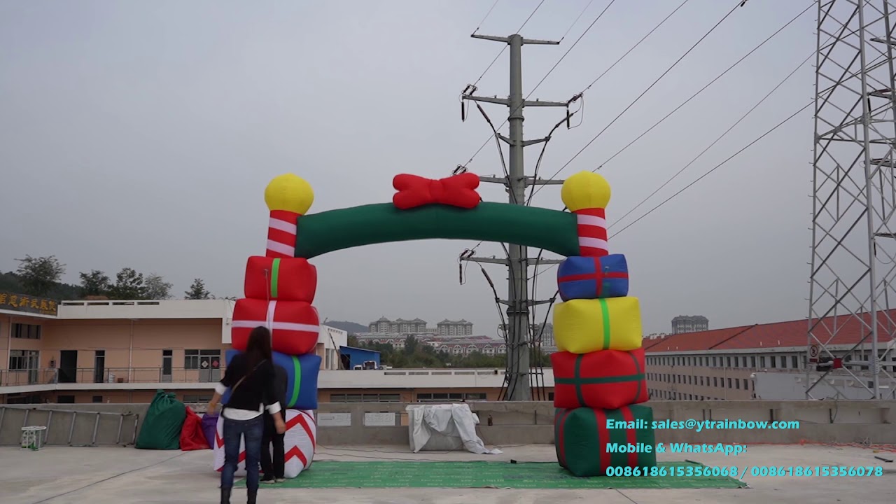 Inflatable Christmas decoration archway YouTube