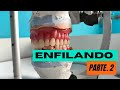enfilando dientes en prótesis totales