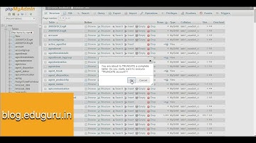 Truncate or Empty table in mysql from phpmyadmin
