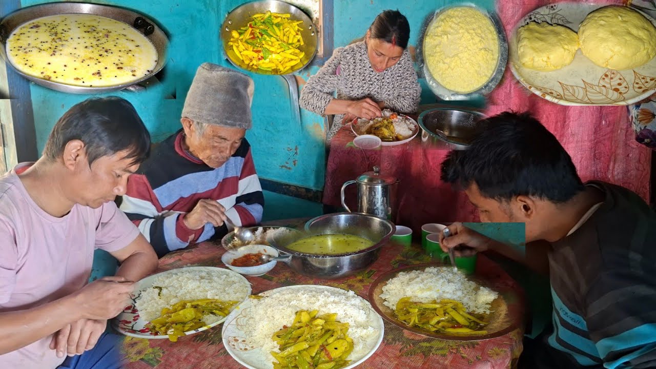 Organic Ghee Simple Khana Veg Sabji Mohi Ko Solder Recipe Village Style Cooking & Eating ||