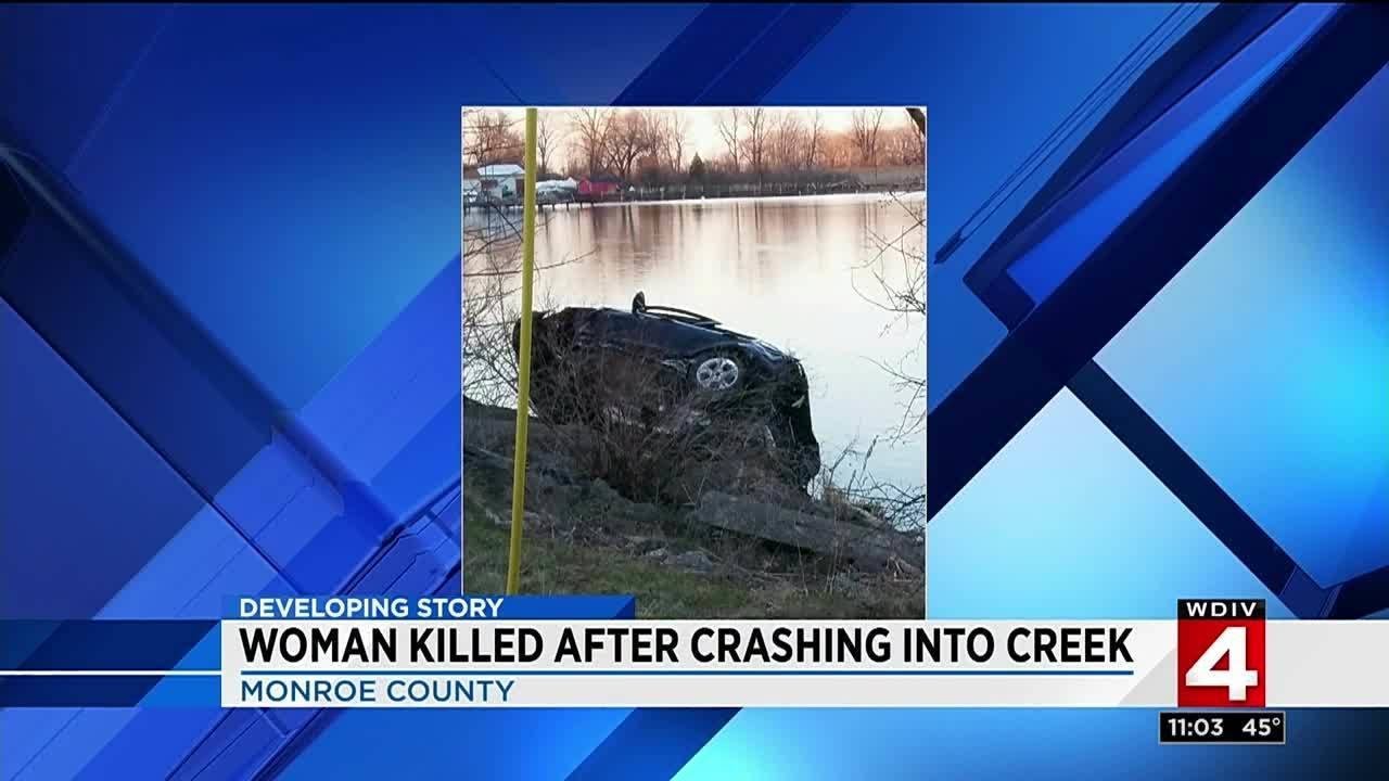 Woman killed after crashing into creek in Monroe County