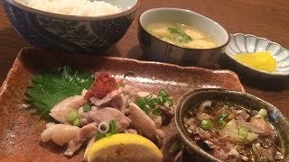 「鳥湯引きポン酢」定食作り方