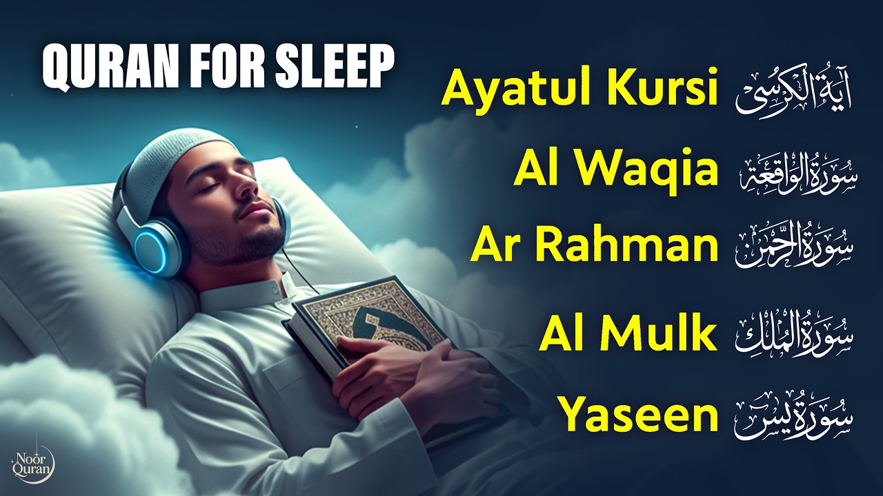 Peaceful Quran Recitation for Sleep | Ayatul Kursi, Surah Rahman, Yassen, Waqiah, Mulk by Alaa Aqel