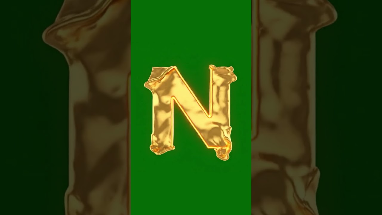 💎 Luxury Gold Alphabet Logo Reveal (N) | FREE Green Screen CGI | Luxury Billionaire Set 💎