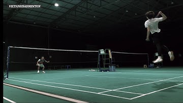 VietAnhBadminton Jump Smash. Nhảy Đập Cầu Trong Đánh Đơn.