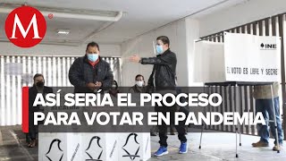INE realiza simulacro de protocolos sanitarios para las elecciones del 6 de junio