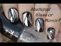 SHATTERED GLASS NAILS Or Broken Mirror?? - Black Nail Art Designs