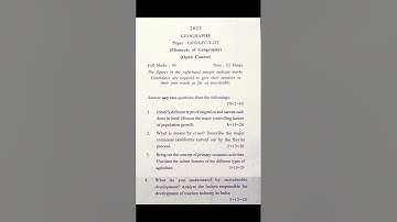 M.A 2nd semester geography open course question 2022/Kalyani University/GEC/T-212 @Shikshanprayas