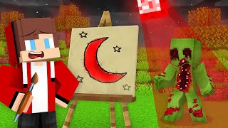 JJ and Mikey Using DRAWING MOD to BECAME EVIL - Maizen Parody Video in Minecraft