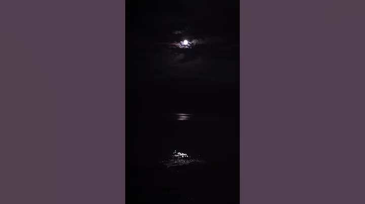 moon and waves