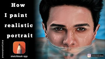autodesksketchbook app | Realistic portrait painting process