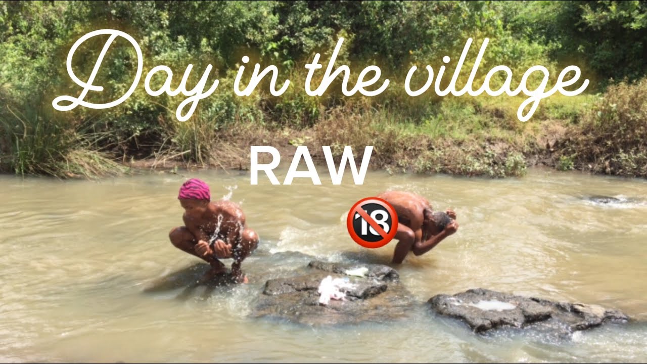 RAW! African boys bathing in the river || Daily life Routine in the village 