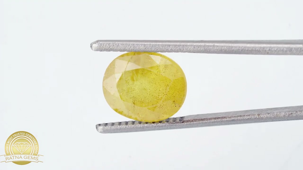 Natural Nigerian Yellow Sapphire – 4.83 Ratti (4.40 Carat) Pukhraj Stone 3 Product video for Natural Nigerian Yellow Sapphire – 4.83 Ratti (4.40 Carat) Pukhraj Stone