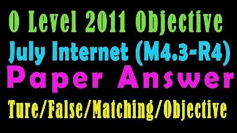 O Level Doeacc/Nielit  2011 July Solve Question  INTERNET  (M2-R4)Paper In English (Objection Type)