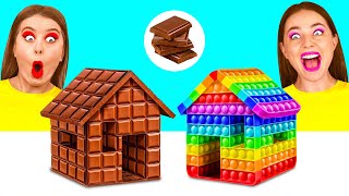 Schokolade vs Echtes Essen Challenge | Streichkriege von BaRaDa Challenge