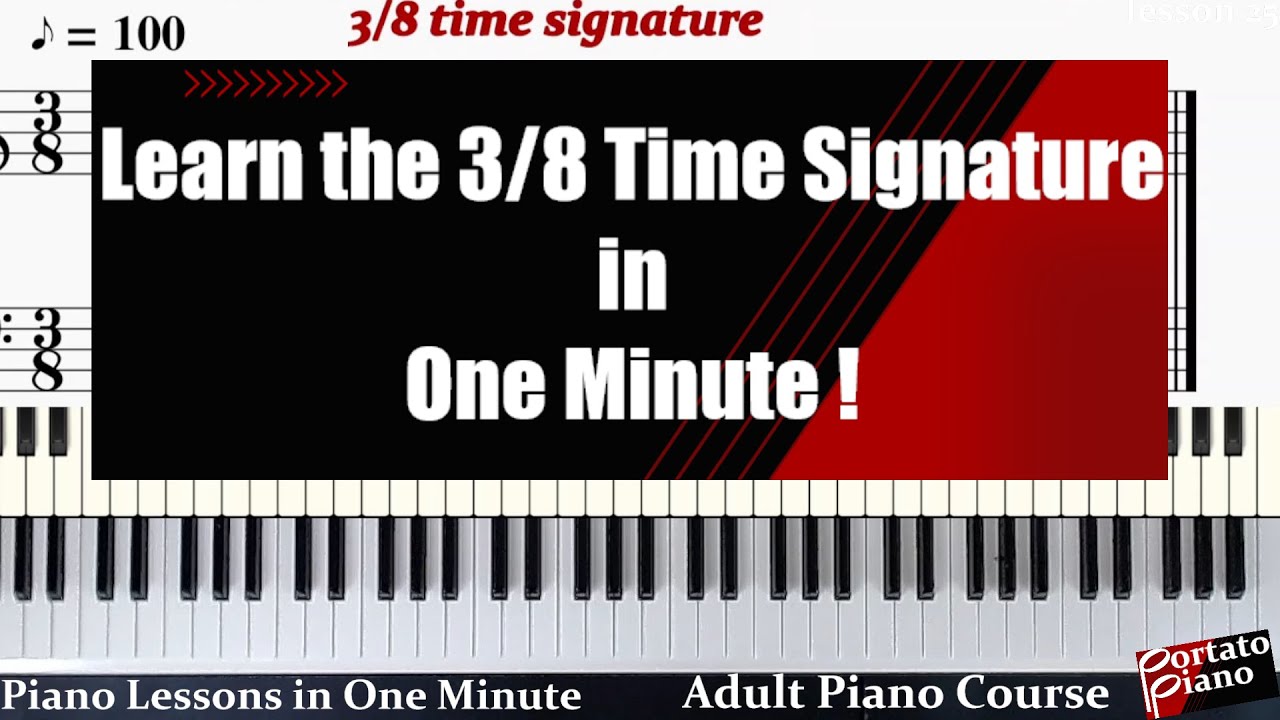 Piano Lessons in One Minute Lesson 26 3/8 time signature - YouTube