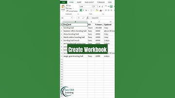 Excel Workbook: The Fastest Way To Create One! #workbook
