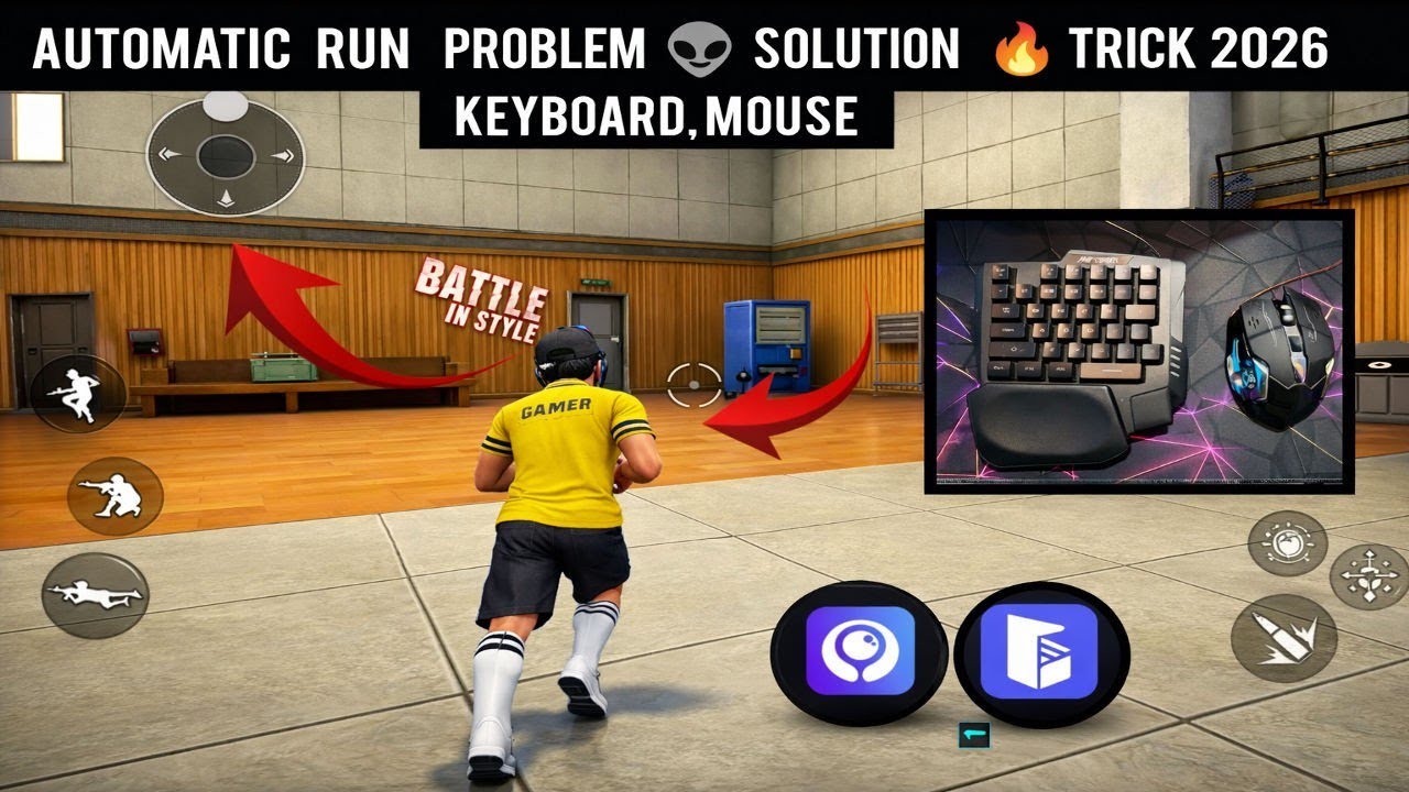 Free Fire Keyboard Mouse Automatic Run Problem Fix | Auto Run Bug Solved 100%