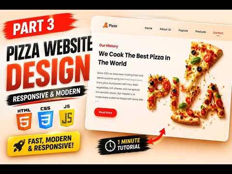 I Built a Beautiful Pizza Website Using HTML CSS & JavaScript | Web Design Project