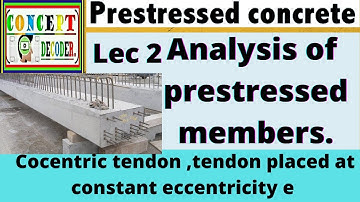 LEC-2 |ANALYSIS OF PRESTRESS CONCRETE MEMBER | CO-CENTRIC TENDON , TENDON WITH CONSTANT ECCENTRICITY