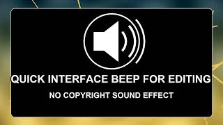 Quick Interface Beep For Editing Sound Effect