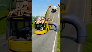 Long City Buses vs Drain Pipe  - BeamNG.drive