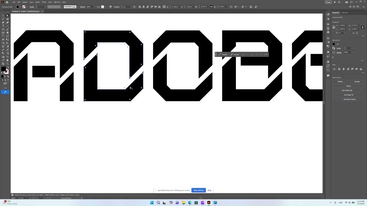 Edit Text with Direct Selection Tool