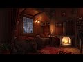 Cozy Cottage Ambience - Gentle Night Rain and Crackling Fireplace Sounds