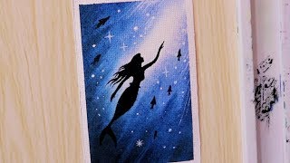 mermaid painting simple watercolor tutorial beginners