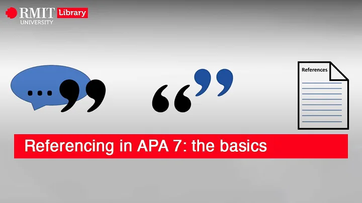 Referencing in APA 7th edition: the basics