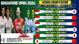 JADWAL LENGKAP BADMINTON SINGAPORE OPEN 2024 BABAK 8 BESAR HARI INI | 3 WAKIL INDONESIA BERTANDING