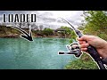 Bank Fishing Under HIGHWAY BRIDGE With Spinners!!! (Monster Fish Hooked)