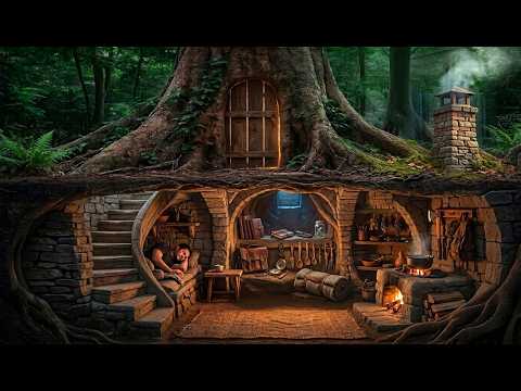Build a Complete and Cozy Underground Shelter | Primitive Villa