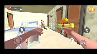 Это что ещё за шедевр?- Прохождение Hello crazy neighbor 3d game первые два уровня  screenshot 3