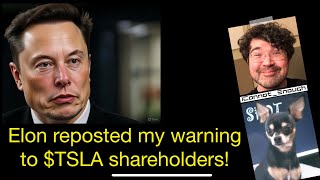 Elon Retweeted My Warning To Tsla Investors